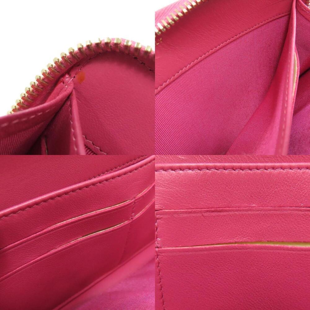 CHANEL Authentic Pink Lambskin Leather Logo Wallet - Picture 7 of 11